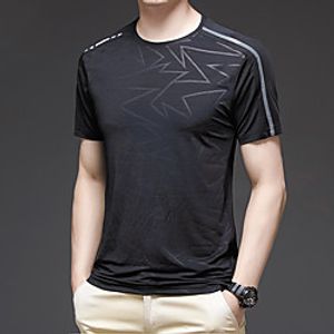 Men's T shirt Hiking Tee shirt Short Sleeve Tee Tshirt Top Outdoor Quick Dry Lightweight Breathable Sweat wicking Autumn  Fall Spring Summer Ice Silk 5868029 Khaki 5868029 black 5868029 carbon gray Lightinthebox
