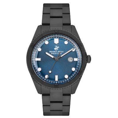 Beverly Hills Polo Club Men's Analog Display Watch & Metal Strap, Black - BP3407X.090