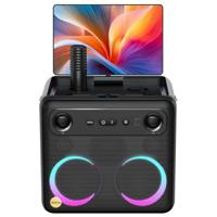 Ikarao 2024 Smart Karaoke Speaker with Lyrics Display| 64GB Karaoke Tablet| 2 Wireless Mics| Professional Karaoke System| 600W Peak Power| 4 DJ Lig...