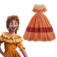 Encanto Fairytale Encanto Dress Girls' Movie Cosplay Cute Orange Dress Children's Day Polyester / Cotton Blend Polyster miniinthebox - thumbnail