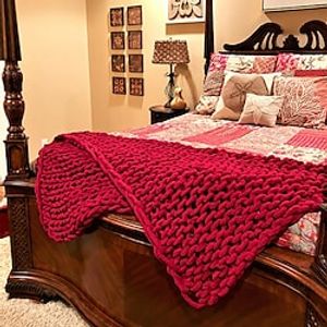 Hand-Made Shag Knitting Blanket Chenille Stick Knitting Blanket Wool Blanket Sofa Cover Blanket Photo Props 5050cm Lightinthebox
