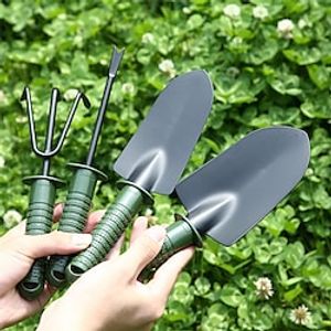 Gardening Tools 4-Piece Set Flower Planting Tools Household Flower Raising Small Shovel Outdoor Earth Digging Flower Shovel Iron Flower Potting Tools miniinthebox