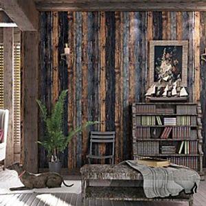 Wallpaper Wall Covering Sticker Film Modern Water ripple wood non Woven Home Decor 531000cm Lightinthebox
