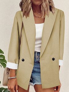 Casual Loose Contrast Long Sleeve Blazer