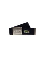 Made In France Lacoste Engraved Buckle Woven Fabric Belt - thumbnail