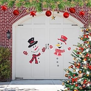 Christmas Snowman Magnetic Honeycomb Lattice Reflective Car Sticker Holiday Decoration Refrigerator Garage Sticker miniinthebox