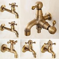 Washing Machine Faucet Retro All-Copper Quick-Opening Single Cold Water Faucet One-In And Two-Out Dual-Use Booster Tap Faucet miniinthebox - thumbnail