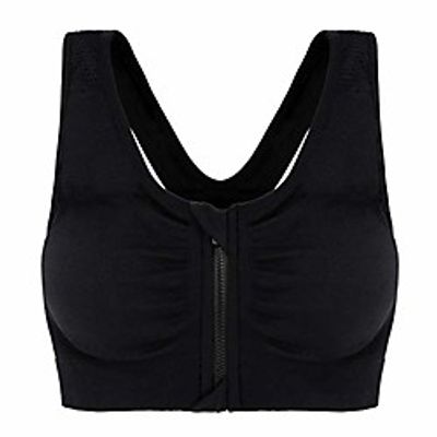Women's Zipper Front Closure Wire Free Removable Cups Yoga Sport Bra Lightinthebox