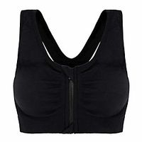 Women's Zipper Front Closure Wire Free Removable Cups Yoga Sport Bra Lightinthebox - thumbnail