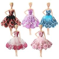 Rondom 5 Pcs Barbie Doll Lace Embroidery Princess Dress Dress Change Wedding Dress Girl's Clothing Velcro Short Skirt Lightinthebox - thumbnail