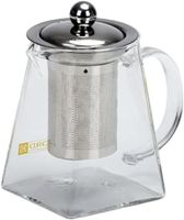 Royalford RFU9085 550 ml Glass Tea Pot, Silver - RFU9085