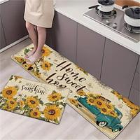 Sunflowers Vintage Area Rug Kitchen Mat Non-Slip Oil Proof Floor Mat Livingroom Rug Indoor Outdoor Mat Bedroom Decor Bathroom Mat Entrance Rug Door Mat Lightinthebox