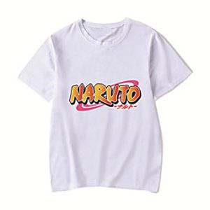 Men's Unisex Tee T shirt Hot Stamping Anime Graphic Prints Plus Size Naruto Print Short Sleeve Casual Tops Cotton Basic Designer Big and Tall White Black Red miniinthebox