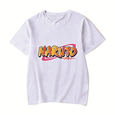 Men's Unisex Tee T shirt Hot Stamping Anime Graphic Prints Plus Size Naruto Print Short Sleeve Casual Tops Cotton Basic Designer Big and Tall White Black Red miniinthebox