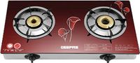 Geepas Tempered Glass Double Burner Gas Cooker, Red, GK5602