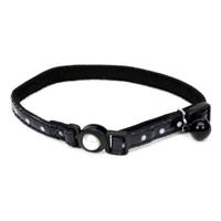 Coastal 3/8-Inch Safe Cat Fashion Collar with Polka Dot Overlay Black