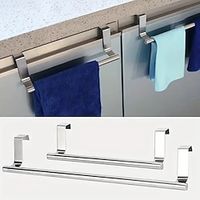 1PC Stainless Steel Towel Rack for Bathroom and Kitchen-curved DoorStorage with Hanging Shelf-home Organizer and Accessory Lightinthebox - thumbnail