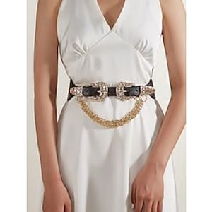 Women's Waist Belt Holiday Weekend Black Belt Pure Color Lightinthebox