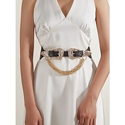 Women's Waist Belt Holiday Weekend Black Belt Pure Color Lightinthebox