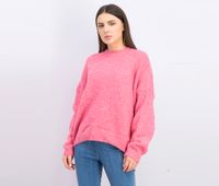 Womens Long Sleeve Knit Sweaters  Pink - thumbnail