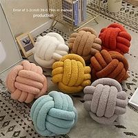 1pc Hand-woven Knotted Ball Pillow Sherpa Roll Pillow Sofa Pillow For Living Room Round Cushion Backrest Bedroom Couch Car Home Decor miniinthebox