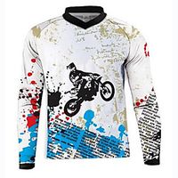 21Grams Men's Long Sleeve Cycling Jersey Dirt Bike Jersey Winter Summer Fleece Spandex Polyester BlueWhite Bike Jersey Motorcyle Clothing Top Mountain Bike MTB Road Bike Cycling UV Resistant Quick miniinthebox - thumbnail