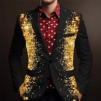Sparkly Business Men's Coat Blazer Work Wear to work Going out Fall  Winter Turndown Long Sleeve Silver Blue Purple S M L Polyester Weaving Jacket Lightinthebox - thumbnail