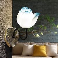 Mid-Century Lotus Flowers Wall Sconces Bedside Sconce Lighting Fixture Resin 3 Light Wall Mounted Lamps for Bedroom Hallway 110-240V miniinthebox - thumbnail