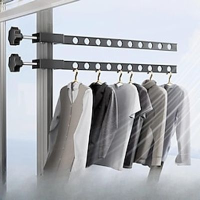 1pc Non-drilling Clothes Rack, Household Window Frame Mounted Clothesline Pole, Traceless Hanging Clothes Pole, Suitable For Clothes Storage And Drying Lightinthebox