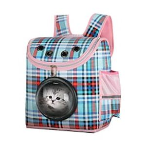 Dog Cat Pets Carrier Bag Travel Backpack Shoulder Messenger Bag Dog Carrier Backpack Adjustable Portable Breathable Plaid  Check Solid Colored Classic Oxford Cloth puppy Small Dog Training Outdoor Lightinthebox