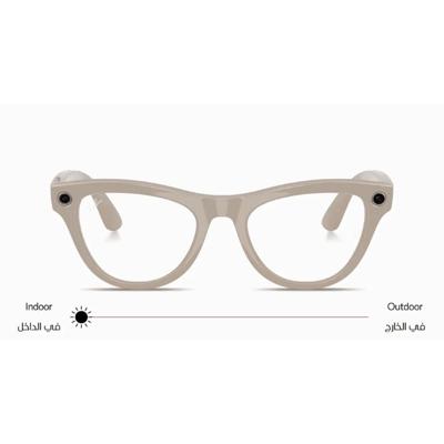 Ray-Ban Meta Skyler Shiny Chalky Gray Transitions Sapphire Smart Glasses - 4010 - 52