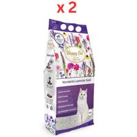 Happy Cat Bentonite Dust Free Clumping Cat Litter - Wonderful Lavender Scent - 10L (Pack of 2)