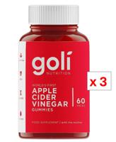 Goli World's First Apple Cider Vinegar Dietary Supplement, 60 PCS (Pack Of 3)