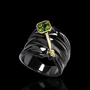 Band Ring AAA Cubic Zirconia Geometrical Black Brass Totem Series Artistic Unique Design Gothic 1pc 6 7 8 9 10 / Women's miniinthebox