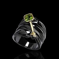Band Ring AAA Cubic Zirconia Geometrical Black Brass Totem Series Artistic Unique Design Gothic 1pc 6 7 8 9 10 / Women's miniinthebox - thumbnail