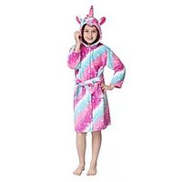 Kid's Kigurumi Pajamas Cartoon Onesie Pajamas Flannel Fabric Red Cosplay For Boys and Girls Animal Sleepwear Cartoon Festival  Holiday Costumes  Waist Belt Lightinthebox - thumbnail
