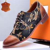 Men's Oxfords Formal Shoes Brogue Dress Shoes British Gentleman Office  Career Party  Evening Leather Italian Full-Grain Cowhide Comfortable Slip Resistant Lace-up Black Lightinthebox - thumbnail