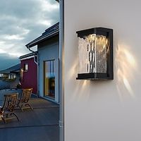 Modern Outdoor Black Wall Light Creative Square Wall Mount Lamps IP65 Waterproof Decorative Wall Lantern with Bubble Glass Lampshade Porch Lights Wall Sconce for House Garage Entryway Doorway Lightinthebox - thumbnail