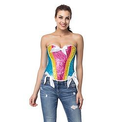 LGBT LGBTQ Rainbow Corset Overbust Corset Adults' Women's Gay Lesbian Pride Parade Pride Month Masquerade Easy Halloween Costumes Lightinthebox