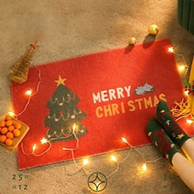 Christmas Door Mat Xmas Welcome Christmas Mat Non-Slip Bath Mat Winter Doormat Rubber Back Funny Cartoon Door Mat Rugs for Indoor Outdoor miniinthebox