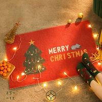 Christmas Door Mat Xmas Welcome Christmas Mat Non-Slip Bath Mat Winter Doormat Rubber Back Funny Cartoon Door Mat Rugs for Indoor Outdoor miniinthebox - thumbnail