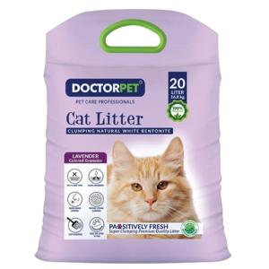 Doctor Pet Clumping Natural White Bentonite Lavender Cat Litter - 20L