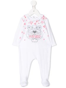 Kenzo Kids logo printed pajamas - 01 WHITE