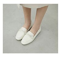 Women's Loafers  Slip-Ons Classic Loafers Flat Heel Round Toe PU Synthetics Almond Beige Gray miniinthebox - thumbnail