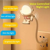 USB Night Light Voice Control Mini LED USB Plug Eyes Protection Dimmable LED Sound Sensor Bedroom Reading Desk Lamp Smart Lights For Home Decor miniinthebox