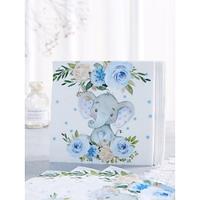 24 pieces/set of elephant flower disposable napkins 1313 inch 2-storey elephant baby shower party napkin baby sex revealing party paper tray suitable for little boy birthday bride shower baby show Lightinthebox