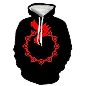 The Seven Deadly Sins Cosplay Anime Cartoon Manga 3D Harajuku Graphic Kawaii Hoodie For Men's Women's Adults' 3D Print 100% Polyester miniinthebox