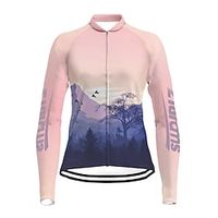 21Grams Women's Cycling Jersey Long Sleeve Bike Top with 3 Rear Pockets Mountain Bike MTB Road Bike Cycling Breathable Quick Dry Moisture Wicking Rosy Pink Graphic Patterned Spandex Polyester Sports miniinthebox - thumbnail