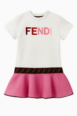 Logo FF Band Cotton T-Shirt Dress