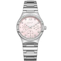 Ecstacy Women's Multi Function Display Watch & Stainless Steel Strap, Silver - E23608-SBSMP